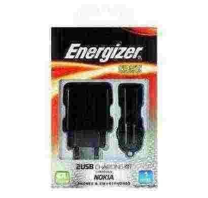 energizer classic 3 in1 charger 2 usb for nokia devices (eu plug) black