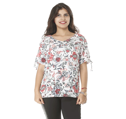 advik printed top for women white (multicolor)