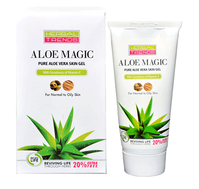 aloe magic -pure aloe vera skin gel (with almond oil) - for dry skin -herbal trends