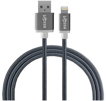 apple mfi certified 2.4a sync and charge indestructible braided cable grey