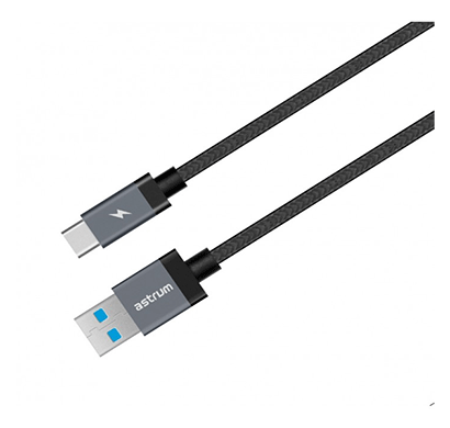 astrum ut620 usb-a to usb-c charge & sync cable(black)