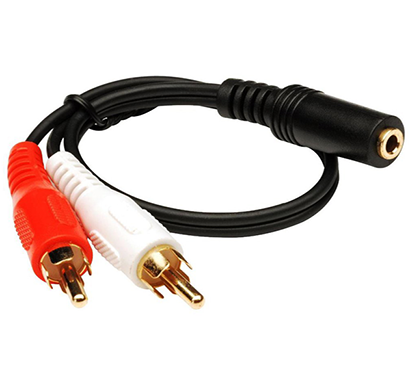 c&e- cne63102, 6inch 3.5mm stereo female to 2 rca male cable, gold-plated (red & white)3 month warranty