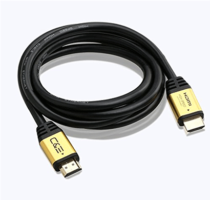 c&e high speed ultra hdmi cable (50 feet) with ethernet, supports 2.0 24awg 4k x 2k 60hz, 24k gold case full hd gold
