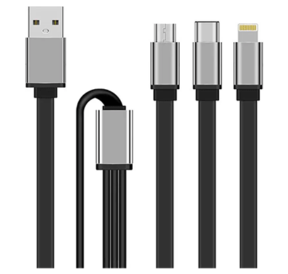 corseca dmch-28mlc 3 in 1 charging cable (black)