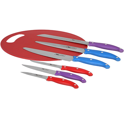 cosmosgalaxy i3396-a 7 pcs kitchen knife set with chopping board
