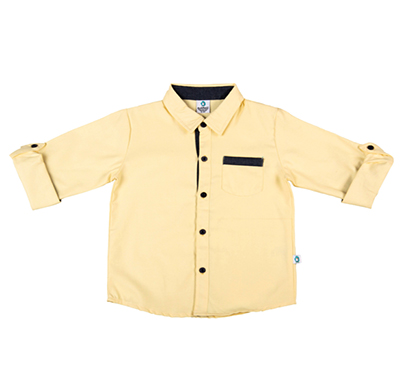 cuddledoo (cv12s119) yellow full sleeve boys shirt cotton collar
