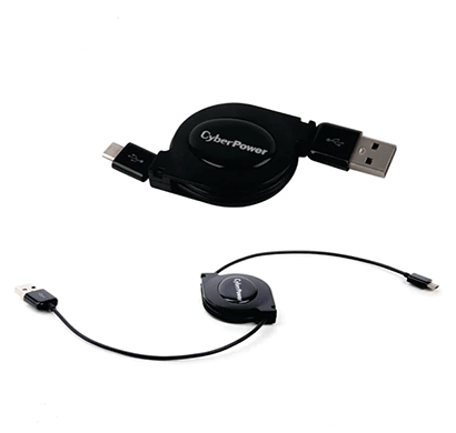 cyberpower cp usb male to female retractable cable black