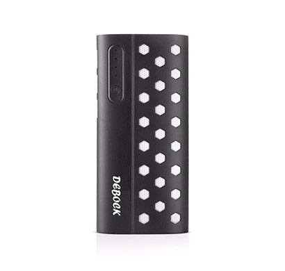 debock star (13000mah) power bank with 3 usb out put and torch black