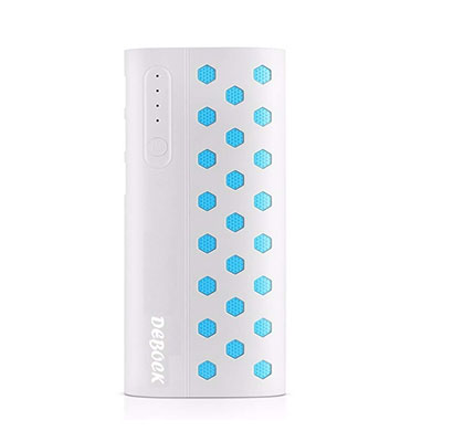 debock star (13000mah) power bank with 3 usb output and torch white