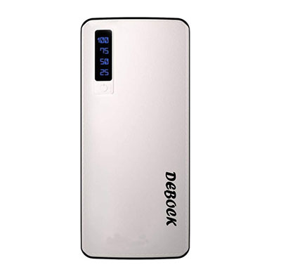 debock ldr (11000mah) power bank with 3 usb out put and led torch (white)