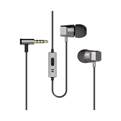 deppa 44140 wired headset with mic (space gray, in the ear)