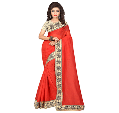 dhyana traditional south indian chanderi cotton saree red