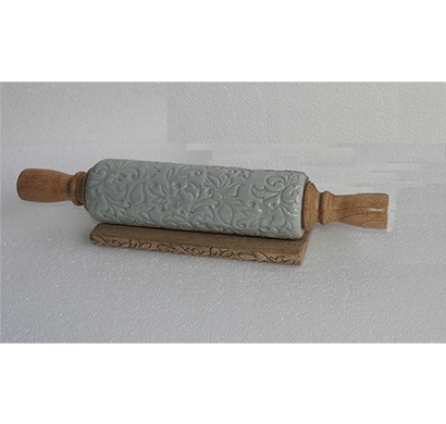dileep 2153hcd ceramic rolling pin with stand light blue
