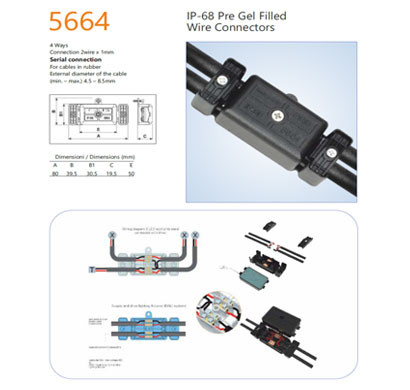 encapsuled 5664 pre gel filled wire connector