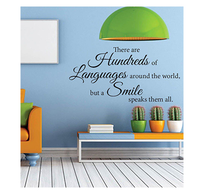 enormous kart on wall black pvc hundred of languages wall sticker
