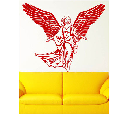enormous kart red angel on wall sticker