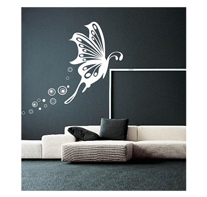 enormous kart on wall white pvc butterfly with circle wall sticker