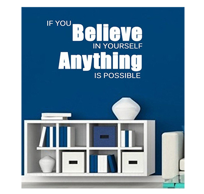 enormous kart on wall white pvc believe in yourself wall sticker