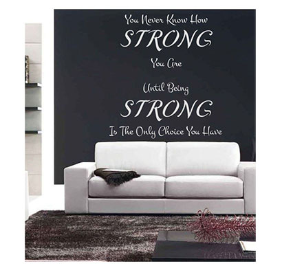 enormous kart on wall pvc how strong you are wall sticker (white)
