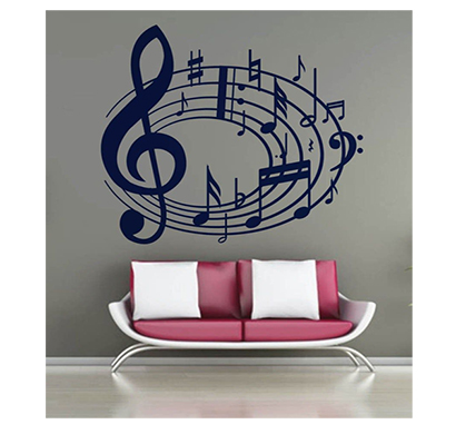 enormous kart on wall blue pvc musical sign wall sticker