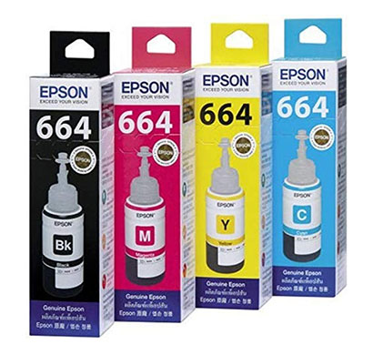 epson t664 ink 70 ml bottle each (multicolors)