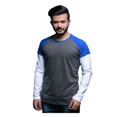fashnet ( fi00004) solid cotton round neck regular full sleeve men's t-shirt ( multicolor)