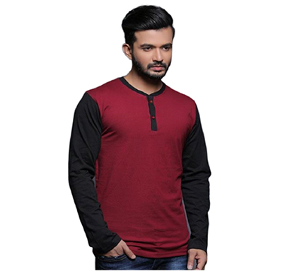 fashnet (fi00005) solid cotton mandarin slim fit full sleeve men's knitted t-shirts ( muticolor)
