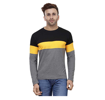fashnet (fi00006) solid cotton round neck regular full sleeve men's t-shirt ( multicolor)