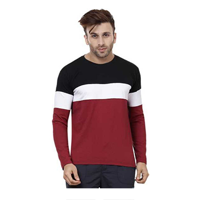 fashnet (fi00007) solid cotton round neck regular full sleeve men's t-shirt ( multicolor)