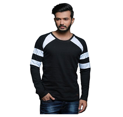 fashnet (fi00009) solid cotton round neck regular full raglan sleeve men's t-shirt (multicolor)