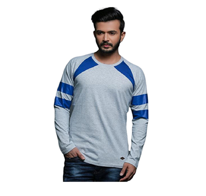 fashnet (fi00010) solid cotton round neck regular full raglan sleeve men's t-shirt (multicolor)