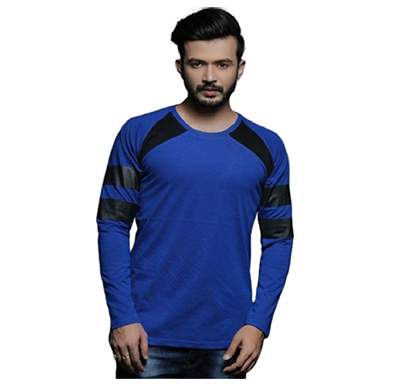 fashnet (fi00011) solid cotton round neck regular full raglan sleeve men's t-shirt (multicolor)