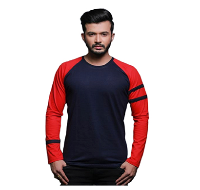 fashnet ( fi00012 )solid cotton round neck regular full raglan sleeve men's t-shirt (multicolor)