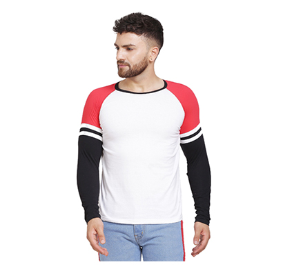 fashnet (fid0002) solid cotton round neck regular full sleeve men's t-shirt (multicolor)