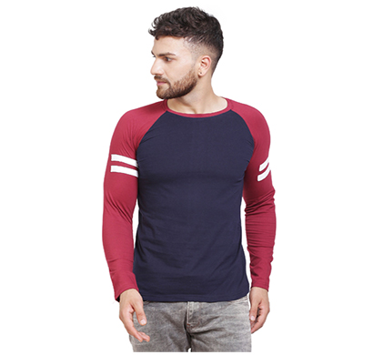 fashnet (fid0031) solid cotton round neck regular full sleeve men's t-shirt (multicolor)
