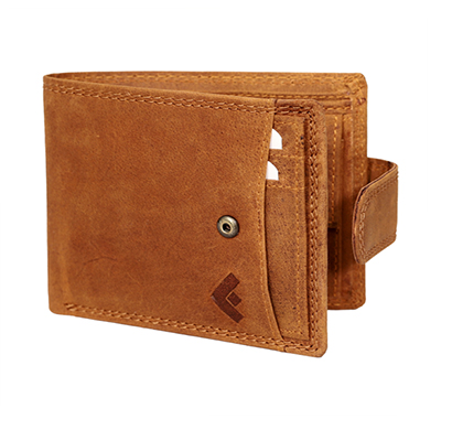 fustaan men genuine hunter leather wallet with separate card holder (tan)