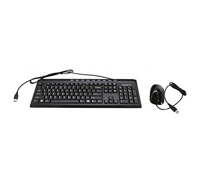 gigabyte gk-km6150 elegant-slim multimedia keyboard and mouse combo (black)