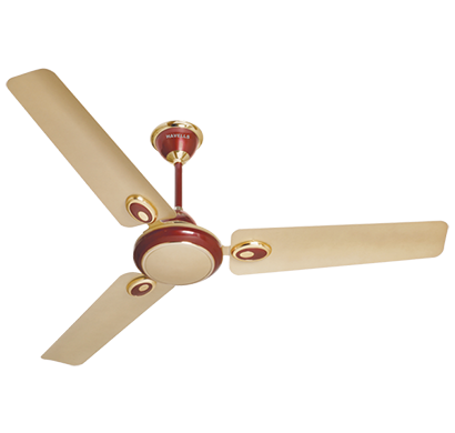 havells- fusion, 1200mm ceiling fan, beige-wine red, 1 year warranty