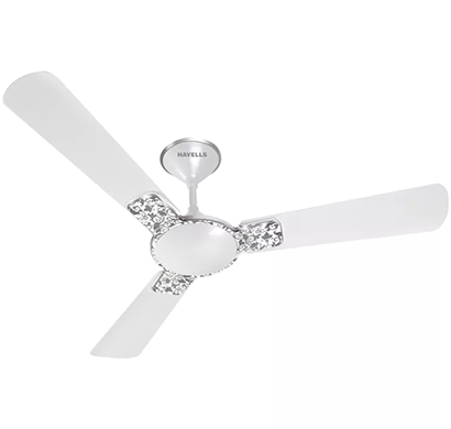 havells- enticer art, 1200mm ceiling fan, white metallic, 1 year warranty