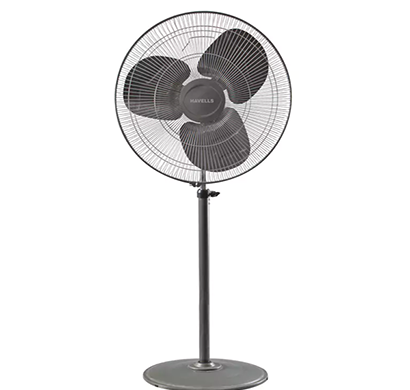 havells- wind storm, 500mm sweep pedestal fan, charcoal grey, 1 year warranty