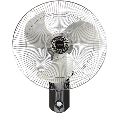 havells- v3, 450 mm sweep wall fan, silver black, 1 year warranty
