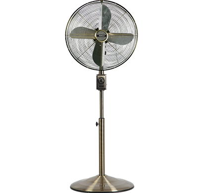havells- glitz, 400mm sweep pedestal fan, antique brass, 1 year warranty