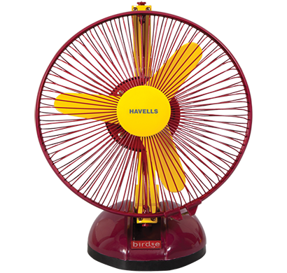 havells- birdie, 230 mm sweep personal fan, yellow maroon, 1 year warranty