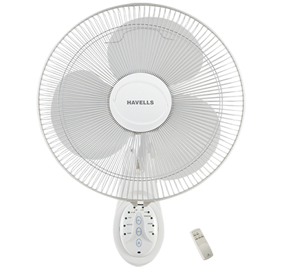 havells -platina remote, 400 mm sweep wall fan, white, 1 year warranty