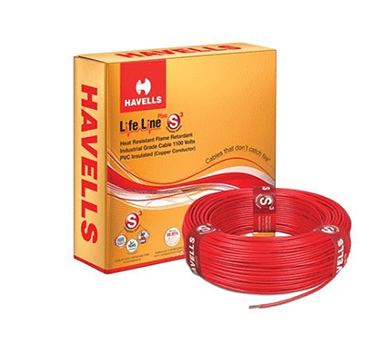 havells single core hrfr pvc 0.5 s.q mm flexible cable red