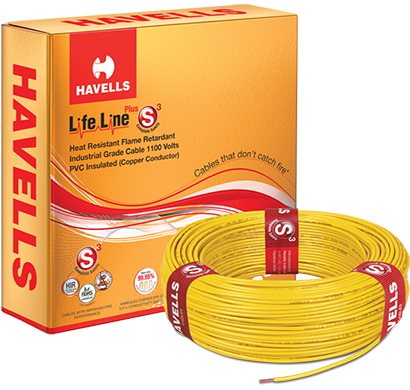 havells - heat-90-yellow6x0, life line plus s3 hrfrcables 6.0 sqmm 90 mtr, yellow, 1 year warranty