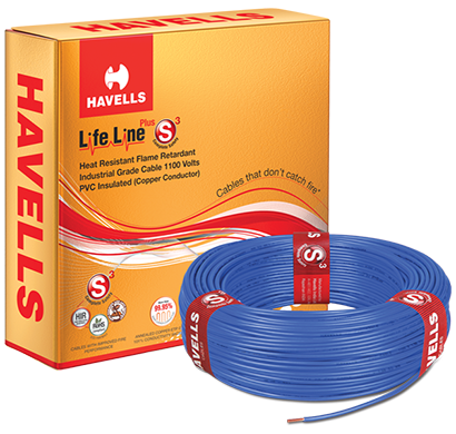 havells- heat-90-blue6x0, life line plus s3 hrfr heat cables 6.0 sqmm 90 mtr, blue, 1 year warranty