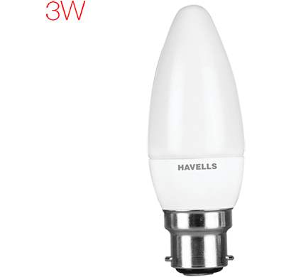 havells- lhlderuemd9x003, new adore led 3w candle b22, warm white, 1 year warranty