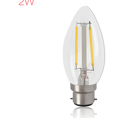 havells- lhldacecyc8u002, brightfill led filament candle - 2w candle b22, warm white, 1 year warranty