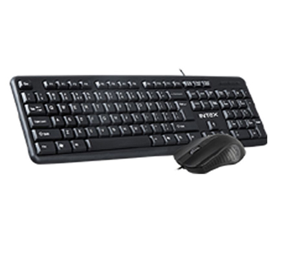 intex combo 100 usb wired keyboard mouse combo (black)